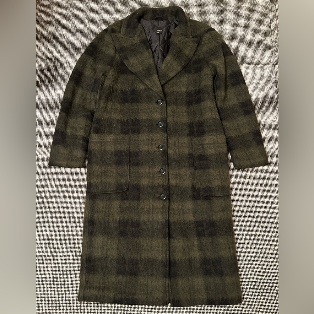 Twenty Montreal Black and Green Mohair long Quilted Coat